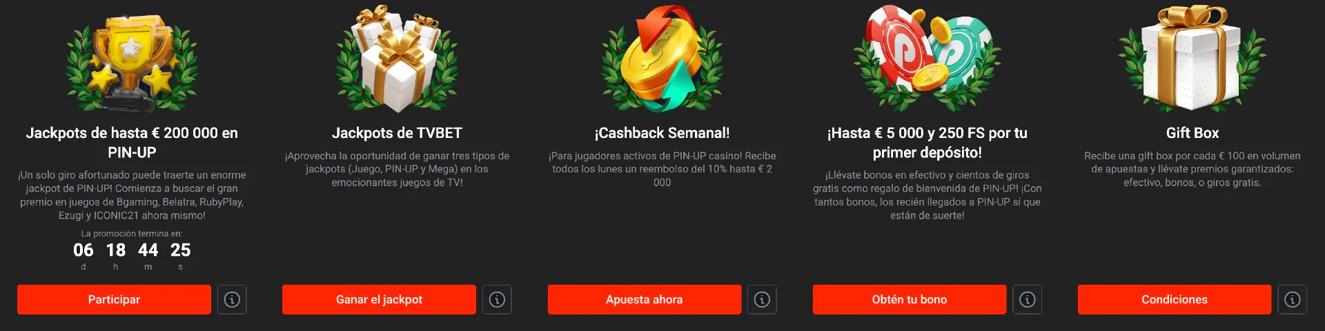 bonos bonos en Pin Up